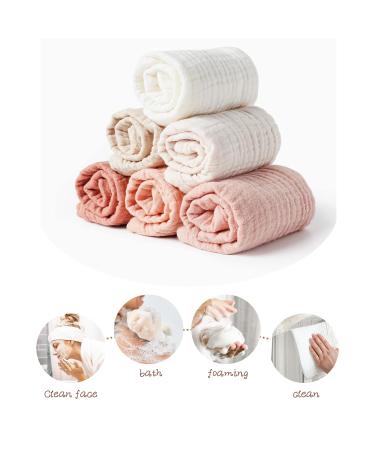 Konssy 6 Pack Face Cloths - Soft Cotton Wash Cloths for Sensitive Skin - Reusable & Absorbent - 11x11 Inch - Ideal for Makeup Removal - Buy Online on SooperMarket.com