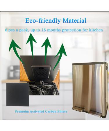 Purifylogix Odor-Absorbing Filter Refill Packs for Simpli-Magic Trash Can | Activated Carbon Deodorizers | Compatible with Built-In Odor Filter (Square 6 Pack) - Buy Online on SooperMarket.com