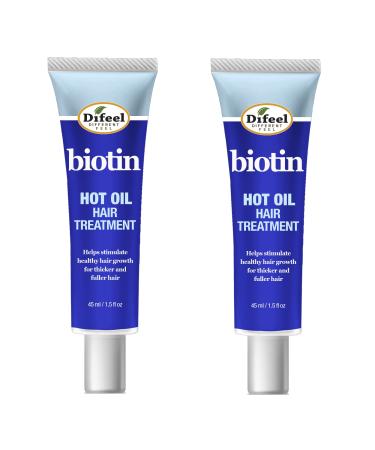 Difeel Hot Oil Hair Treatment with Biotin 1.5 oz. (Pack of 2) - Biotin Hot Oil Treatment