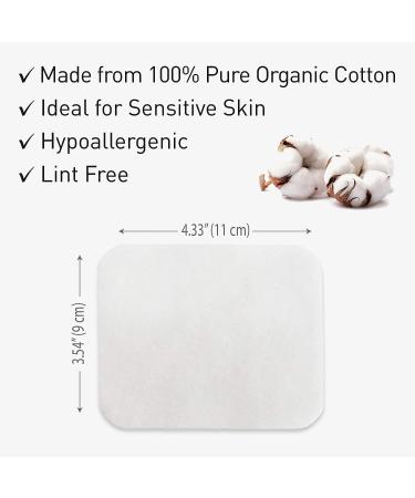 DESTALYA Organic Cotton Pads for Diaper Change & Makeup Removal - 360 Large Disposable Squares for Sensitive Skin - Soft Cleansing Wipes for Personal Care - Buy Online on SooperMarket.com