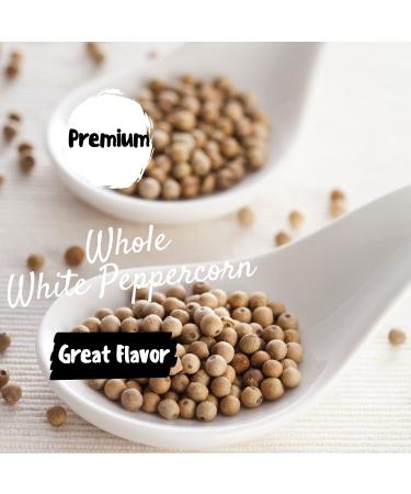 Natruen Whole White Peppercorn 18oz - Premium Grinder Refill | All Natural, Non-GMO, Vegan, Gluten Free | Kosher & Halal Compliant - Buy Online on SooperMarket.com