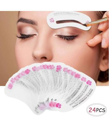 24 Reusable Eyebrow Template Set with Eyebrow Pen - Perfect for Beginners & Professionals | Brown Eyebrow Pencil Included - Buy Online on SooperMarket.com