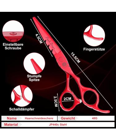 Purple Dragon 5.5 Inch Hairdressing Scissors Set (Red) 5 5" Red - Buy Online on SooperMarket.com