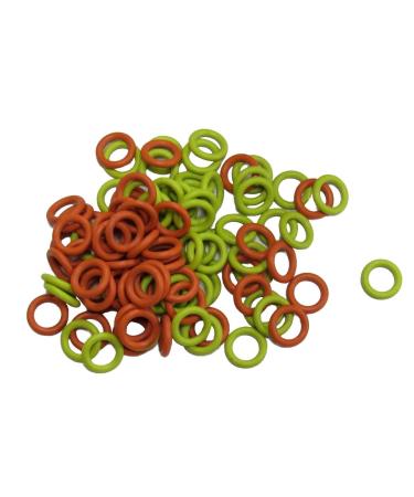 (100 Pack) Soft Stitch Ring Markers Orange & Yellow (Small Size for Needle Sizes 0-8 for Knitting/Crochet/etc) Small (Needle 0-8) Orange & Yellow