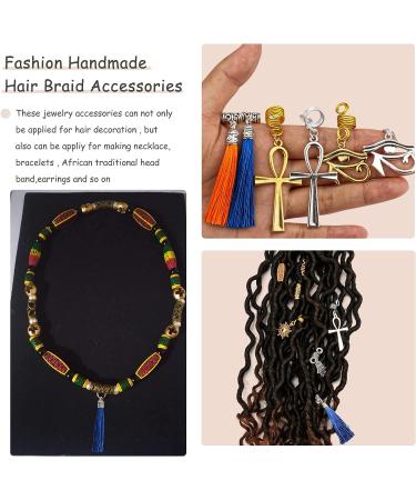 110PCS Retro Metal Dreadlock Hair Beads - Handmade DIY Hair Jewelry for Men and Women - Hip-Hop Style Dreadlock Accessories - Buy Online on SooperMarket.com
