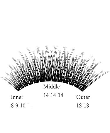 Natural Cluster Eyelash Extensions 8-14mm Mixed Pack - C Curl Fishtail Lashes 0.07mm - Buy Online on SooperMarket.com