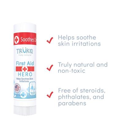 TruKid Hero Stick Therapy Balm | Relieves Itchiness & Irritation | Natural, Non-Toxic, Steroid-Free | On-The-Go Relief | Pediatrician-Tested | Planet Friendly | 0.55oz - Buy Online on SooperMarket.com