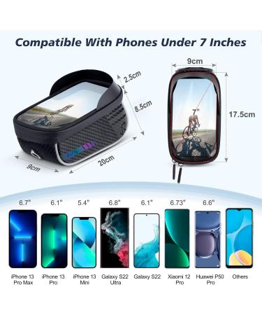 ROTTO Waterproof Bicycle Frame Bag | Top Tube Cell Phone Holder with Rain Cover - Black V1 - Buy Online on SooperMarket.com