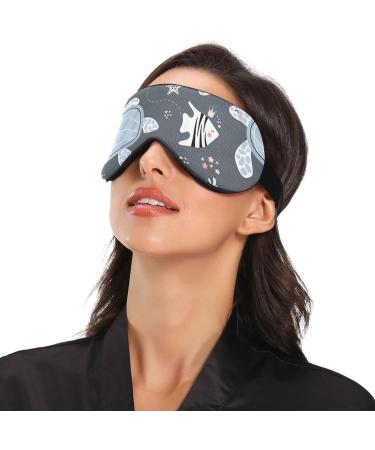 Haskirky Light Blocking Eye Mask for Deep Sleep | Adjustable for Men and Women | Ideal for Travel, Yoga, Meditation | Cute Turtles & Fi - Buy Online on SooperMarket.com