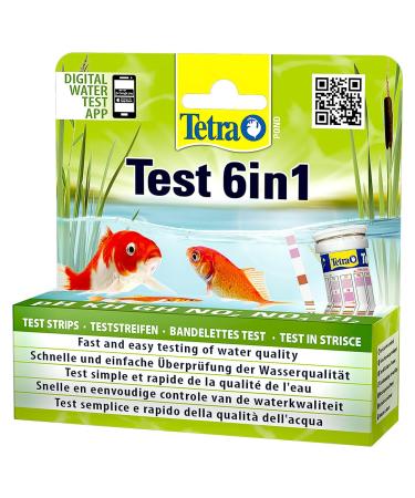 Tetra Pond Test 6-in-1 Strip to Test 6 Essential Water Quality Parameters in Less Than 60 Seconds (25 Strips) White