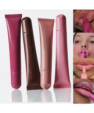 Petansy Hydrating Lip Gloss Plumping Lipgloss Long Lasting Waterproof Non-Stick Cup Lip Glaze Nude Colors Jelly Liquid Lipstick Clear Smooth Lip Care For Women And Girls