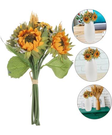 Zerodeko Flower Arrangement Supplies Vintage Small Mirror Round Decor for Home Bulldog Figurine Bridal Bouquets Small Rope Basket Round Wooden Wall Decor Boho Props Sunflower - Buy Online on SooperMarket.com