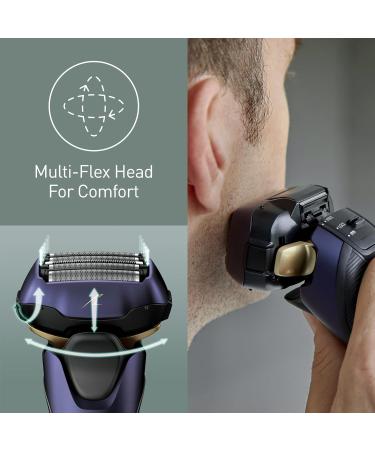 Panasonic ES-LV67 5-Blade Wet & Dry Electric Shaver for Men - Rechargeable & Responsive Beard Sensor - Multi-Flex 16D Head - UK 2-Pin Bathroom Plug - Navy & Black - Buy Online on SooperMarket.com