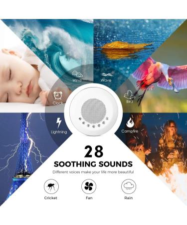White Noise Machine Portable Sound Machines 28 Soothing Sounds Sleep Noise Maker Ideal Gifts for Kids Adult Bedside Travel Nursery Camping - Buy Online on SooperMarket.com