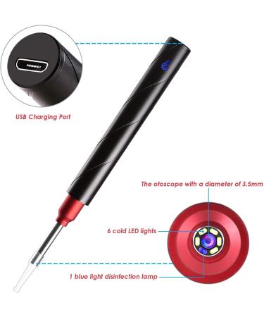 Earwax Remover Tool MYPIN 1080P HD Wireless Otoscope Ear Cleaner Kit Ear Wax Removal Kit Camera Ear Drops for Wax Ear Camera for iPhone/iPad/Android Red - Buy Online on SooperMarket.com