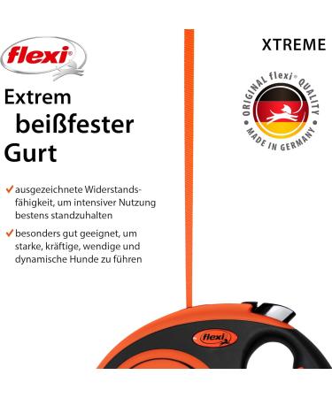 Flexi XT00T3-251-OR Xtreme XS 3m Orange Leash - Durable & Lightweight for Small Dogs | International Shipping - Buy Online on SooperMarket.com
