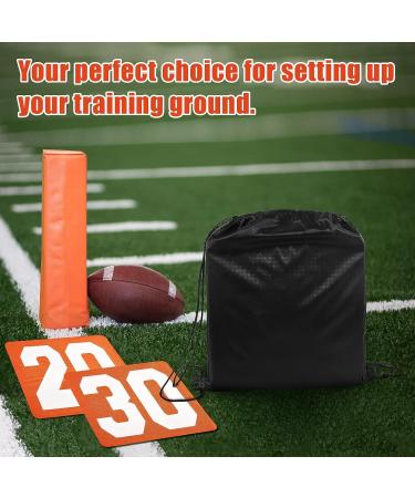 High Visibility 12 Inch Football Yard Markers Set - Orange Down Marker for Sporting Training - Carrying Bag Included - Buy Online on SooperMarket.com