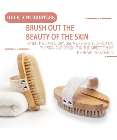 Natural Bristle Bathing Brush with Long Handle - Removable Back Brush & Dual Brush Heads for Effective Shower Scrubbing - Buy Online on SooperMarket.com