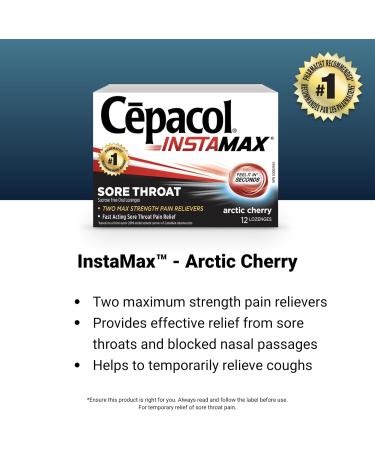 C pacol Instamax Arctic Cherry Sore Throat lozenges 24 Count (Pack of 1) - Buy Online on SooperMarket.com