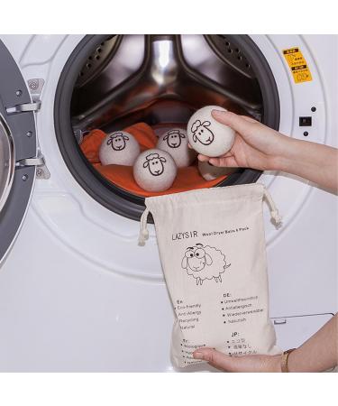 Dryer Balls Pack of 6 New Zealand Wool Dryer Balls Antistatic and Wrapping Handmade Sheep Head Pattern Dryer Balls for Tumble Dryers Shorten Drying Time - Buy Online on SooperMarket.com