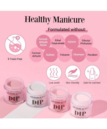 AZUREBEAUTY Dip Powder Nail Kit - 4 Colors All Season Nude Glitter | DIY French Manicure & Salon Quality Nail Art at Home - Buy Online on SooperMarket.com