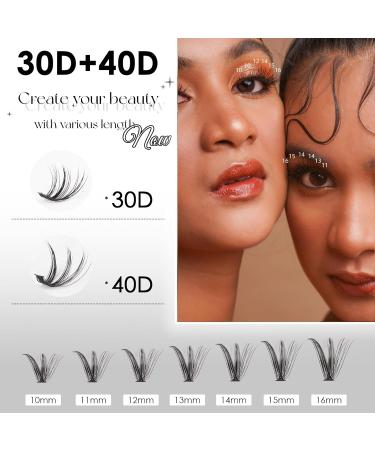 DIY Lash Extension Kit - 320PCS Cluster Lashes with Lash Bond and Seal, Applicator, Remover - C/D Curl Individual Eyelash Extension Kit - 10-16mm - 30D+40D-0.07D-KIT - Buy Online on SooperMarket.com