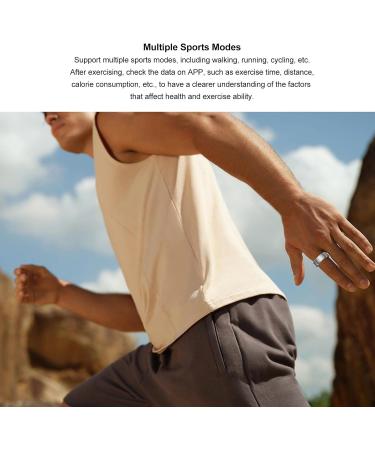 Smart Health Ring - Waterproof Stainless Steel Fitness Tracker with Body Temperature Light Monitoring & Sleep Quality Detection | Size 18 (18.9mm) - Perfect for Daily Use - Buy Online on SooperMarket.com