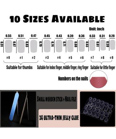 Luxury Pink Square Press on Nails with Rhinestone Design - Short French Tip Acrylic Artificial Nails - Buy Online on SooperMarket.com