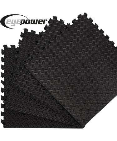 Buy EYEPOWER 4-Pack 1cm Floor Protection Mats - 63x63 Fitness Mat 1.6qm - Durable Edge-Protective Mats for Home Gym - Buy Online on SooperMarket.com