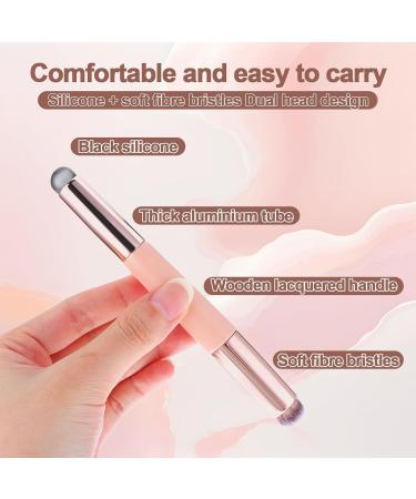 2Pcs Double Head Silicone Lip Brush Kit - Reusable Lip Applicator for Lipstick Gloss & Masks | Elastic Design & Cap Included | International Shipping - Buy Online on SooperMarket.com