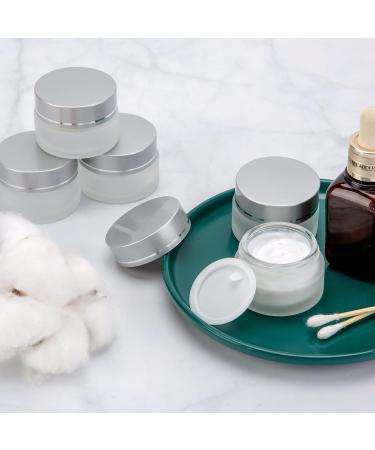 20ml Glass Cream Jar - Empty Cosmetic Container with Screw Cap for Creams Lotions & Travel - Set of 9 Silver - Buy Online on SooperMarket.com