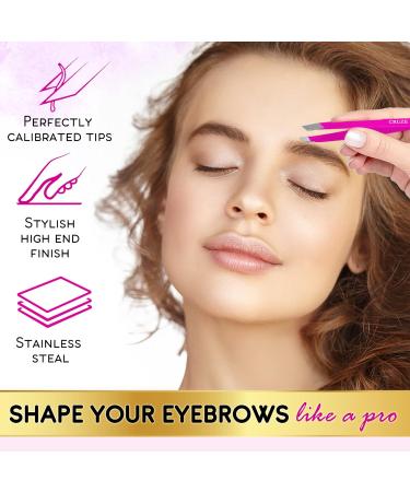 Cruze Stainless Steel Slant Tip Tweezers - Precision Hair Removal Tool for Eyebrows, Ingrown Hairs, and Facial Hair - Cruelty Free - Buy Online on SooperMarket.com
