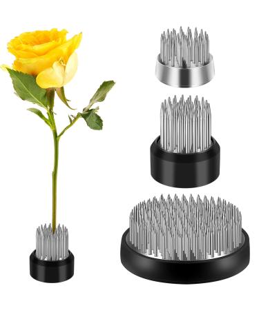 3 Pieces Flower Holder Round Flower Arranger Flower Fixed Tools Japanese Flower Holder Floral Arrangement Pin Holder for Flower Arrangement  Plant Fixation (Silver)