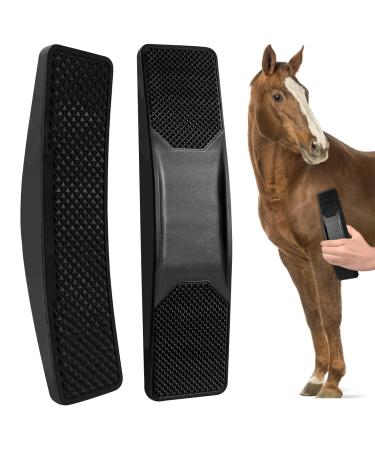 Tuofang 6-in-1 horse brush massage comb for horses horse brushes for cleaning multifunctional horse grooming brush brushes horses root brush (black)