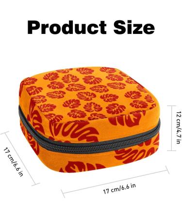 Orange Surf Leaves Sanitary Napkin Storage Bag - Menstrual Cup Pouch - Nursing Pad Holder - Portable Period Bag for Women and Teens - Multi-colored - Buy Online on SooperMarket.com
