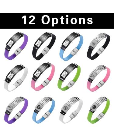 Skartam Personalized Medical Alert Bracelets | Custom Silicone ID Wristband for Men, Women & Kids | Engraved Picture Logo & Text | Sport Emergency Bracelet - Buy Online on SooperMarket.com