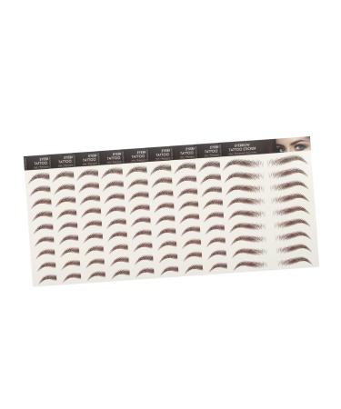 Beavorty 9 Sheets Waterproof Eyebrow Stickers 6d Cosmetic Stencil 21x14.7cm Brown
