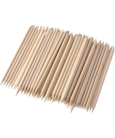 RYFAB 200 Packs Wood Sticks Double Sided Nail Art Multifunctional Cuticle Pusher Remover Manicure Pedicure Tool