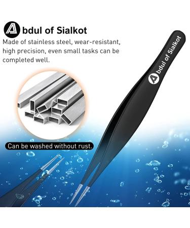 Abdul of Sialkot Pointed Tweezers - Precision Ingrown Hair and Blackhead Remover for Eyebrows - Sharp Surgical Pointed Tip for Splinters - Blue - Buy Online on SooperMarket.com