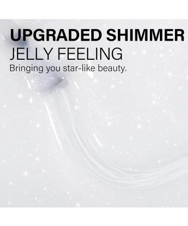 AILLSA White Glitter Gel Nail Polish - Shimmer Silver Nude Color Translucent Jelly for Nail Salon & Home | 0.51 Fl Oz - Milky Sparkle Soak Off UV Gel - Buy Online on SooperMarket.com