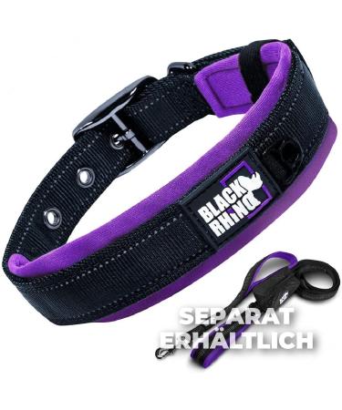 Black Rhino Comfort Collar - Super Soft Neoprene Dog Collar for All Breeds | Adjustable Reflective Weatherproof - Medium Purple/Black - Buy Online on SooperMarket.com