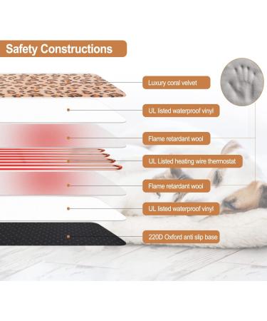 Adjustable Pet Heating Pad | Timer & Chew Resistant Cord | Waterproof Blanket for Cats & Dogs | 15X18 Beige - Buy Online on SooperMarket.com