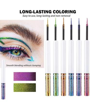 Chameleon Liquid Eyeshadow Set | 6 Metallic Glitter Shades | Long Lasting & Waterproof | Multichrome Makeup - Buy Online on SooperMarket.com