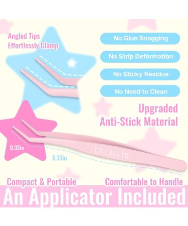 CALAILIS Self Adhesive Eyelashes - 72 Pcs D Curl Press-On Lash Clusters No Glue Needed Reusable DIY Kit with Tweezers for Beginners - ZN23 - Buy Online on SooperMarket.com