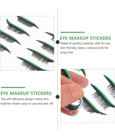 Gogogmee 4 pairs Tool Eyelid Decal Make Face Waterproof Up Eye Self-adhesive Reusable Girls Natural Women 4x1.5cm Green - Buy Online on SooperMarket.com