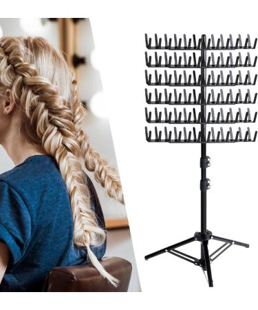 predolo Braiding Hair Rack Standing Standing Braid Rack 144 Pegs Double Sided Standing Hair Stand for Braiders Hairstylists black - Buy Online on SooperMarket.com