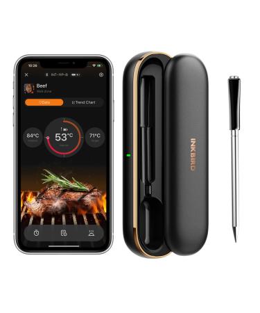 Inkbird meat thermometer wireless INT-11P-B grill thermometer Bluetooth with 91m app control IP67 waterproof frying thermometer Meat thermometer for oven grill BBQ Smoker kitchen digital int-11P wireless thermometer
