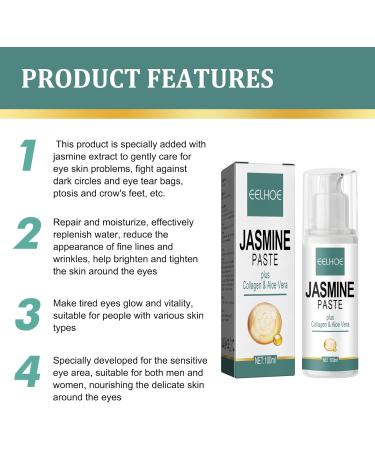 Jasmine Ointment for Dark Circles Active Jasmine Ointment Jasmine Ointment for Drooping Eyelids Active Jasmine Ointment With Collagen And Aloe Vera Jasmine Ointment Plus Jasmine Eye Cream 100ML - Buy Online on SooperMarket.com