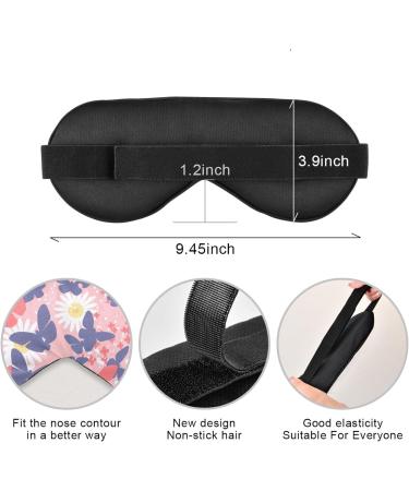 Hasikirky Light Blocking Eye Mask - Breathable & Adjustable for Men and Women | Perfect for Travel, Yoga, Meditation, Office, Deep Sleep - Butterfly Daisy Design - Buy Online on SooperMarket.com