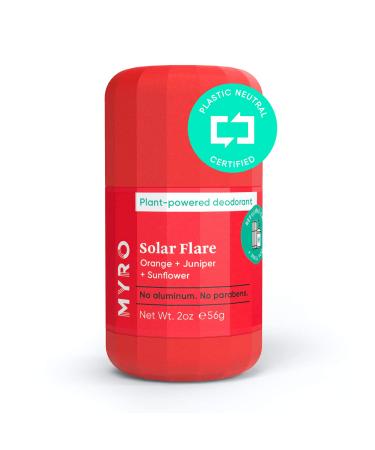 Myro Deodorant | Plant-based, Aluminum Free, Baking Soda Free, Cruelty Free & Vegan _ Solar Flare Scent with Orange, Juniper, Sunflower Fresh